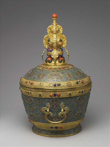 掐絲琺瑯奶茶罐