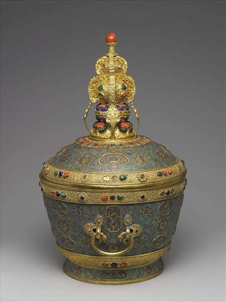 掐絲琺瑯奶茶罐