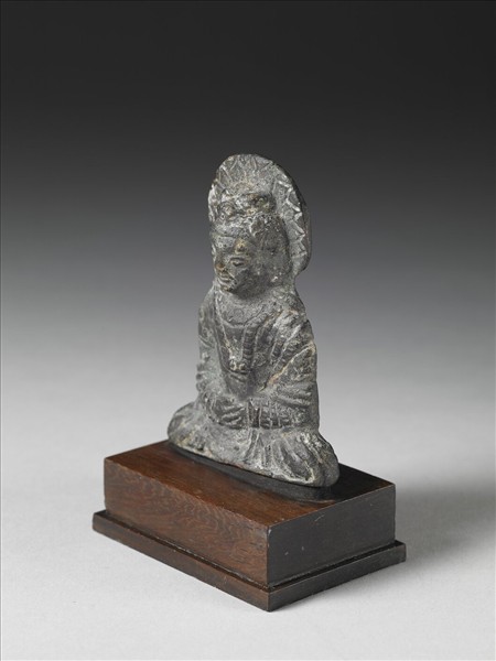 巴基斯坦 古犍陀羅 二、三世紀 青銅菩薩坐像