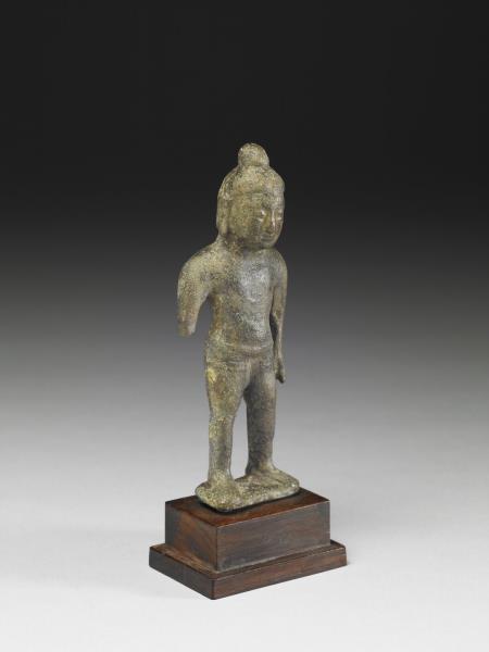 巴基斯坦 斯瓦特 七~八世紀 青銅誕生佛像