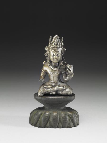 西北印度 喀什米爾 九~十世紀 錫合金菩薩坐像