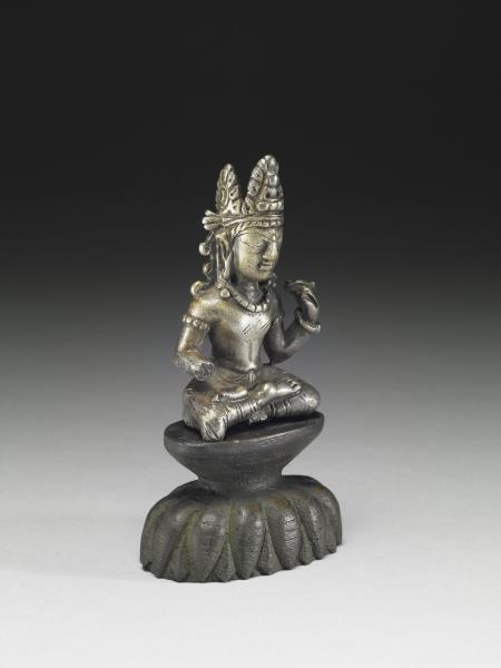 西北印度 喀什米爾 九~十世紀 錫合金菩薩坐像