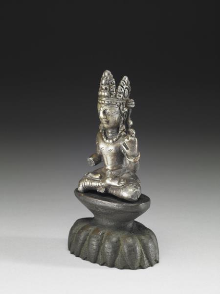 西北印度 喀什米爾 九~十世紀 錫合金菩薩坐像