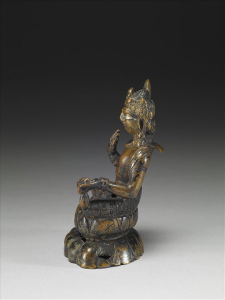 銅嵌銀彌勒菩薩坐像