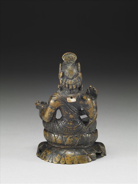 銅嵌銀彌勒菩薩坐像