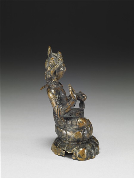 銅嵌銀彌勒菩薩坐像