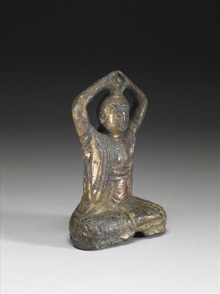 中國 遼代 十~十二世紀 銅鎏金佛坐像