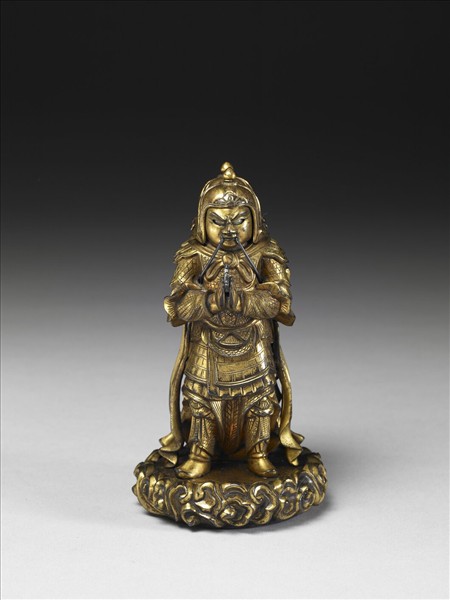 日本 江戶時代 十七－十九世紀 銅鎏金雙身天王立像