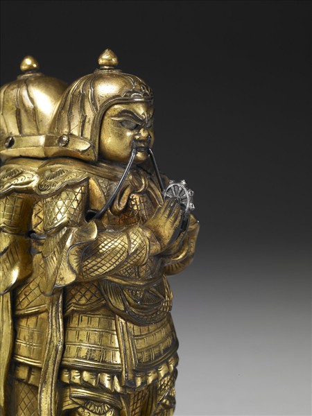 日本 江戶時代 十七－十九世紀 銅鎏金雙身天王立像