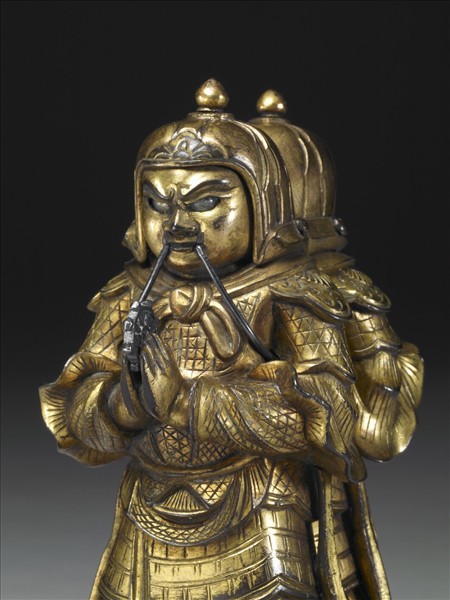 日本 江戶時代 十七－十九世紀 銅鎏金雙身天王立像