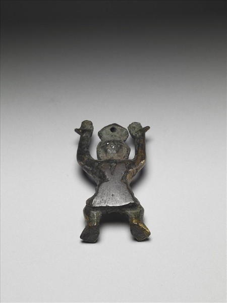 中國 五~六世紀或更晚 銅鎏金力士像