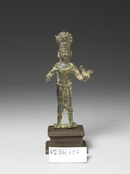 巴基斯坦或北印度 貴霜王朝  三世紀 銅鎏金戰神立像