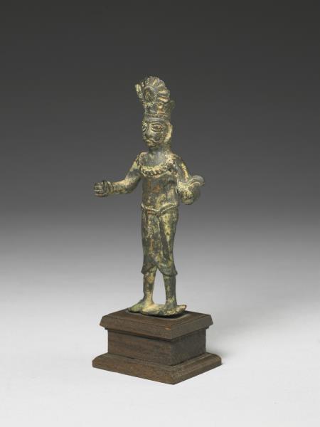 巴基斯坦或北印度 貴霜王朝  三世紀 銅鎏金戰神立像