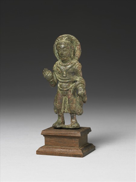 巴基斯坦 古犍陀羅 三到四世紀 青銅彌勒立像