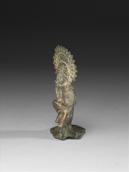 巴基斯坦 斯瓦特 六世紀 青銅蓮花手菩薩半跏像