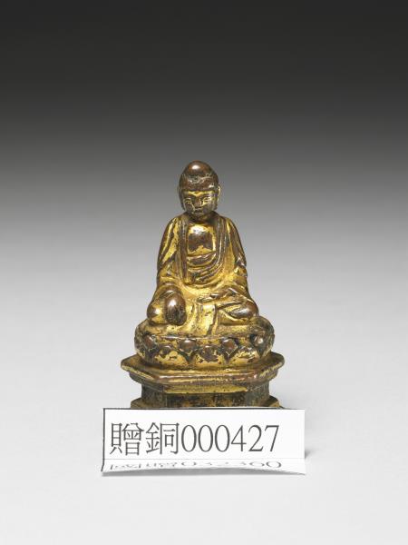 中國 明代 洪武二十九年 (1396) 銅鎏金佛坐像