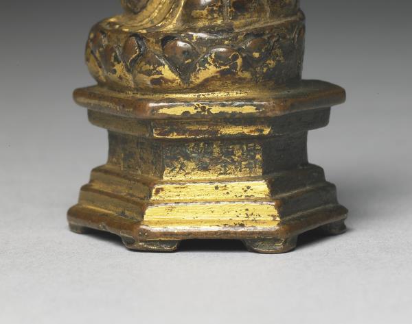 中國 明代 洪武二十九年 (1396) 銅鎏金佛坐像