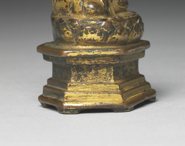 中國 明代 洪武二十九年 (1396) 銅鎏金佛坐像