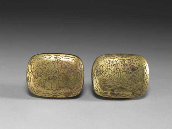 韓國 高麗時代 十三~十四世紀 銅鎏金如意紋方盒