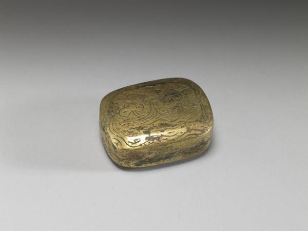 韓國 高麗時代 十三~十四世紀 銅鎏金如意紋方盒