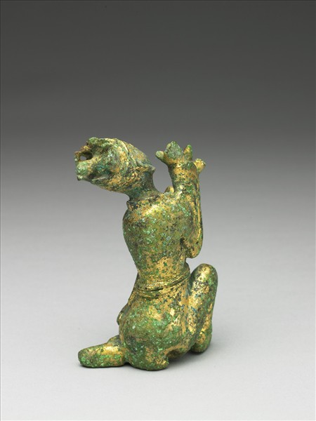 韓國 朝鮮時代 十四－十九世紀 銅鎏金人物跪坐像