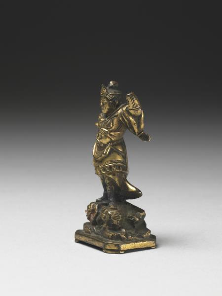 日本 鎌倉時代 十三~十六世紀 銅鎏金天王像