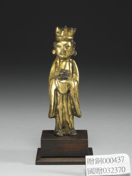 日本 室町時代 十四世紀或更晚 銅鎏金女神立像