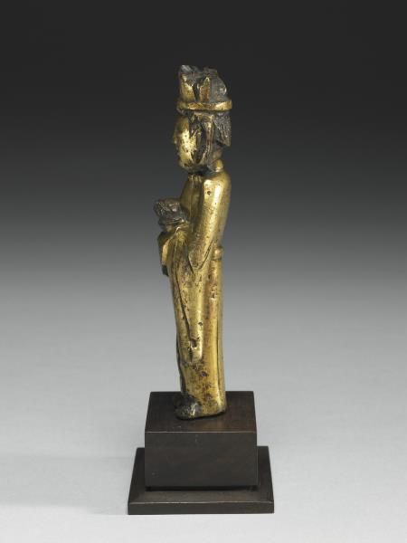 日本 室町時代 十四世紀或更晚 銅鎏金女神立像