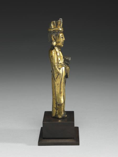 日本 室町時代 十四世紀或更晚 銅鎏金女神立像