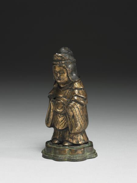 日本 江戶時代 十七世紀或更晚 銅鎏金女神立像