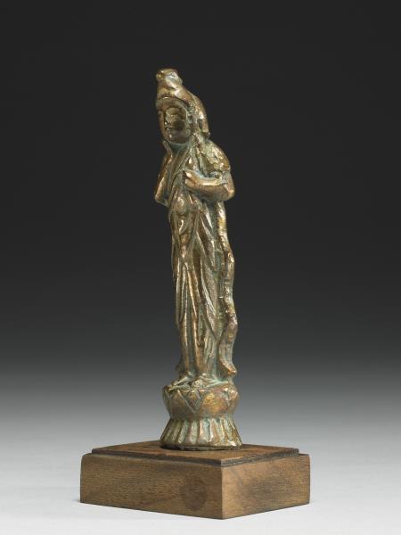 日本 江戶時代 十七世紀或更晚 銅鎏金菩薩立像