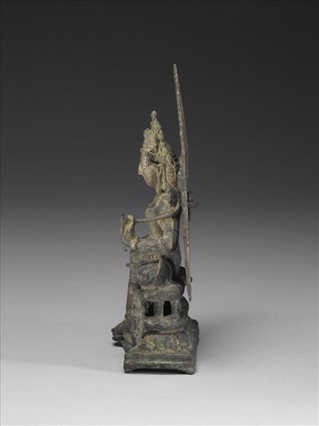 青銅鎏金嵌銀菩薩半跏像