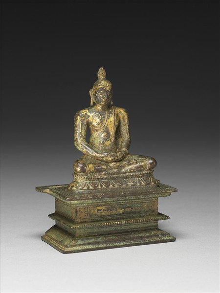 斯里蘭卡 分裂王國時期 十四~十五世紀 銅鎏金釋迦佛坐像