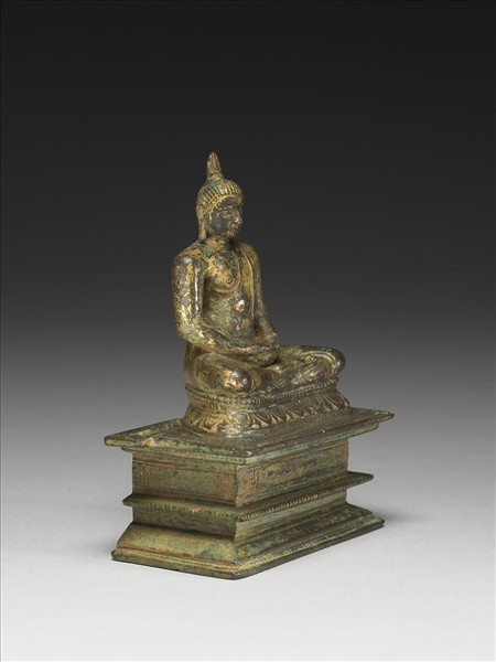 斯里蘭卡 分裂王國時期 十四~十五世紀 銅鎏金釋迦佛坐像