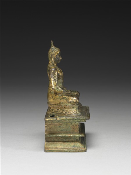 斯里蘭卡 分裂王國時期 十四~十五世紀 銅鎏金釋迦佛坐像