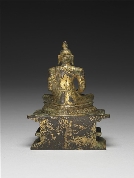 斯里蘭卡 分裂王國時期 十四~十五世紀 銅鎏金釋迦佛坐像