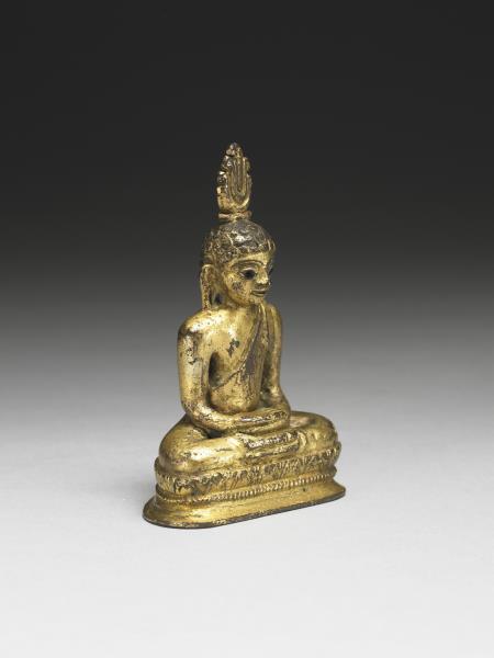斯里蘭卡 分裂王國時期晚期或堪地王朝早期 十六~十七世紀 銅鎏金釋迦佛坐像