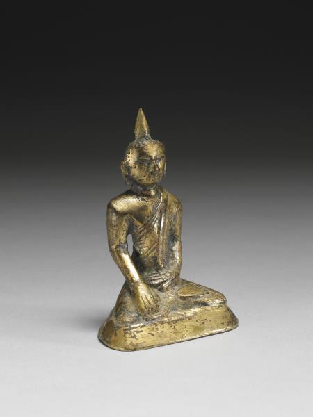 緬甸 阿伐時代(1364-1752)後期 銅鎏金釋迦佛坐像