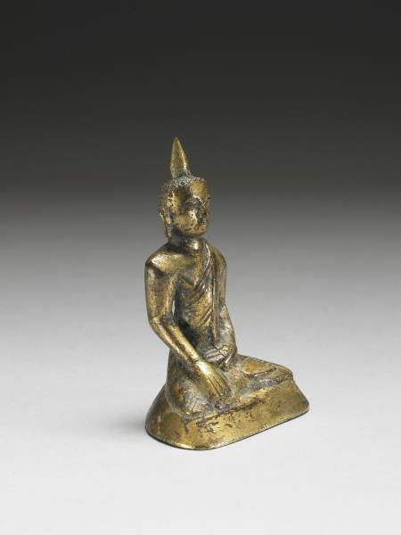 緬甸 阿伐時代(1364-1752)後期 銅鎏金釋迦佛坐像