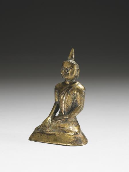 緬甸 阿伐時代(1364-1752)後期 銅鎏金釋迦佛坐像