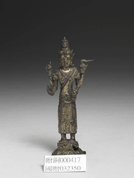 爪哇 室利佛逝 十二世紀風格 銀鎏金濕婆神立像