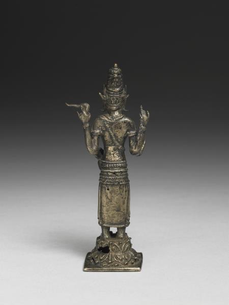 爪哇 室利佛逝 十二世紀風格 銀鎏金濕婆神立像