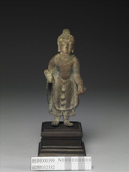 巴基斯坦 斯瓦特 八世紀  銅鎏金佛立像