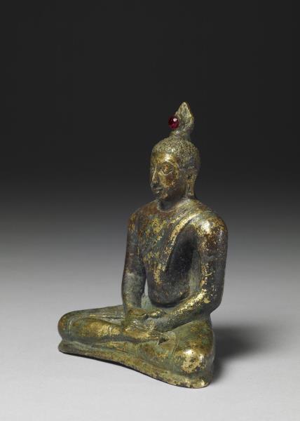 銅鎏金釋迦佛坐像