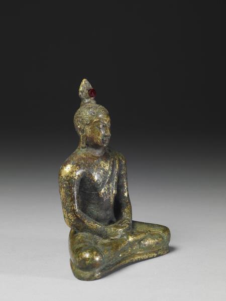 銅鎏金釋迦佛坐像