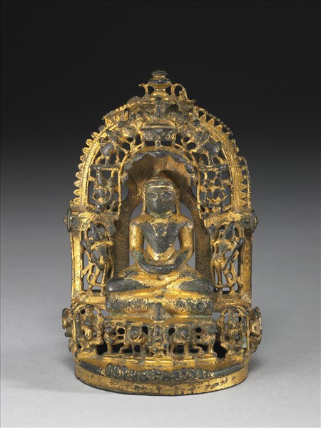 西印度 古加拉特 十~十二世紀 銅鎏金耆那教主巴濕伐那陀神龕
