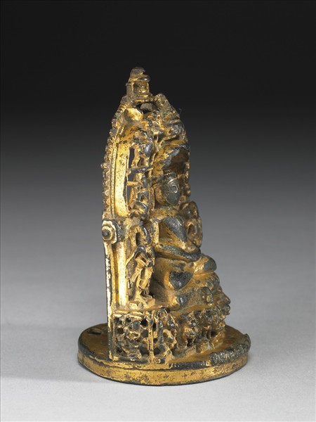 西印度 古加拉特 十~十二世紀 銅鎏金耆那教主巴濕伐那陀神龕