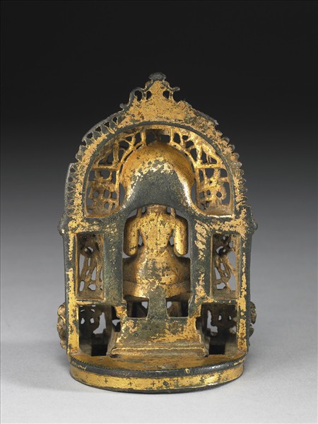 西印度 古加拉特 十~十二世紀 銅鎏金耆那教主巴濕伐那陀神龕