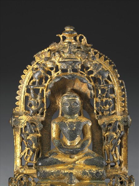 西印度 古加拉特 十~十二世紀 銅鎏金耆那教主巴濕伐那陀神龕