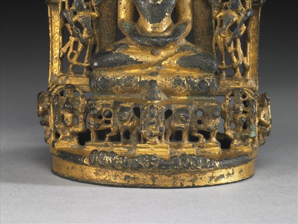 西印度 古加拉特 十~十二世紀 銅鎏金耆那教主巴濕伐那陀神龕